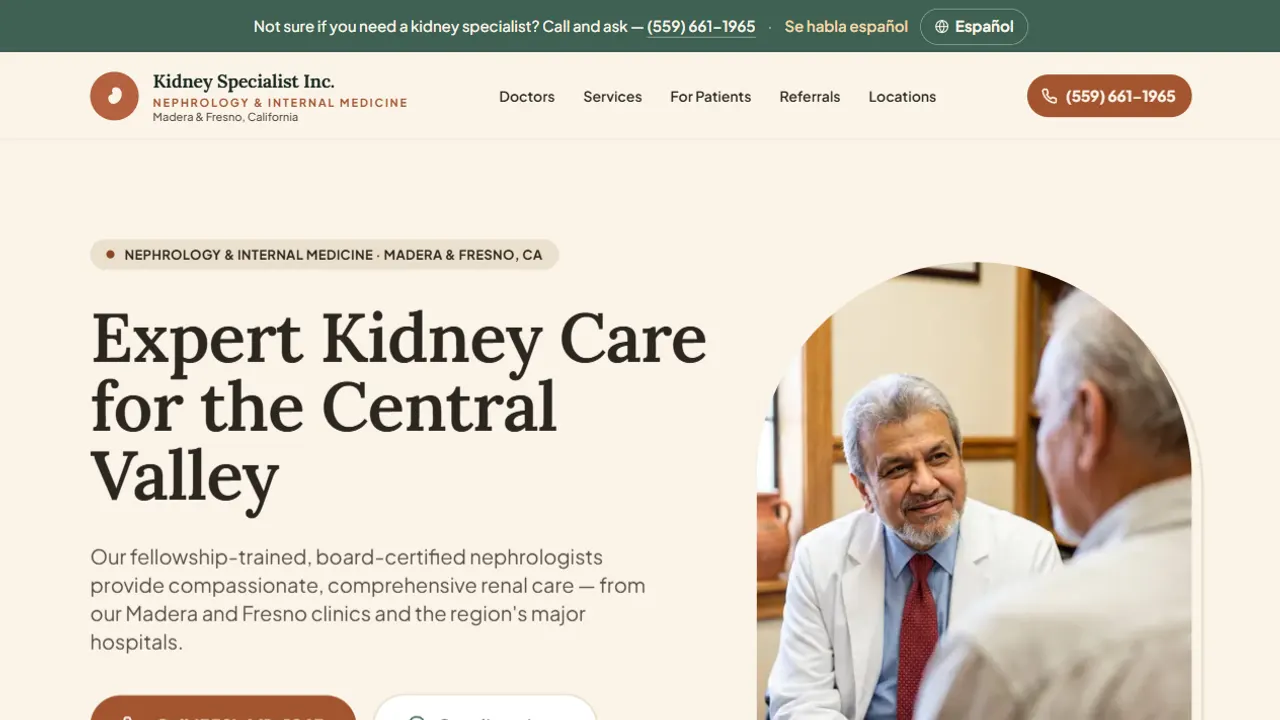 Kidney Specialist Inc. website